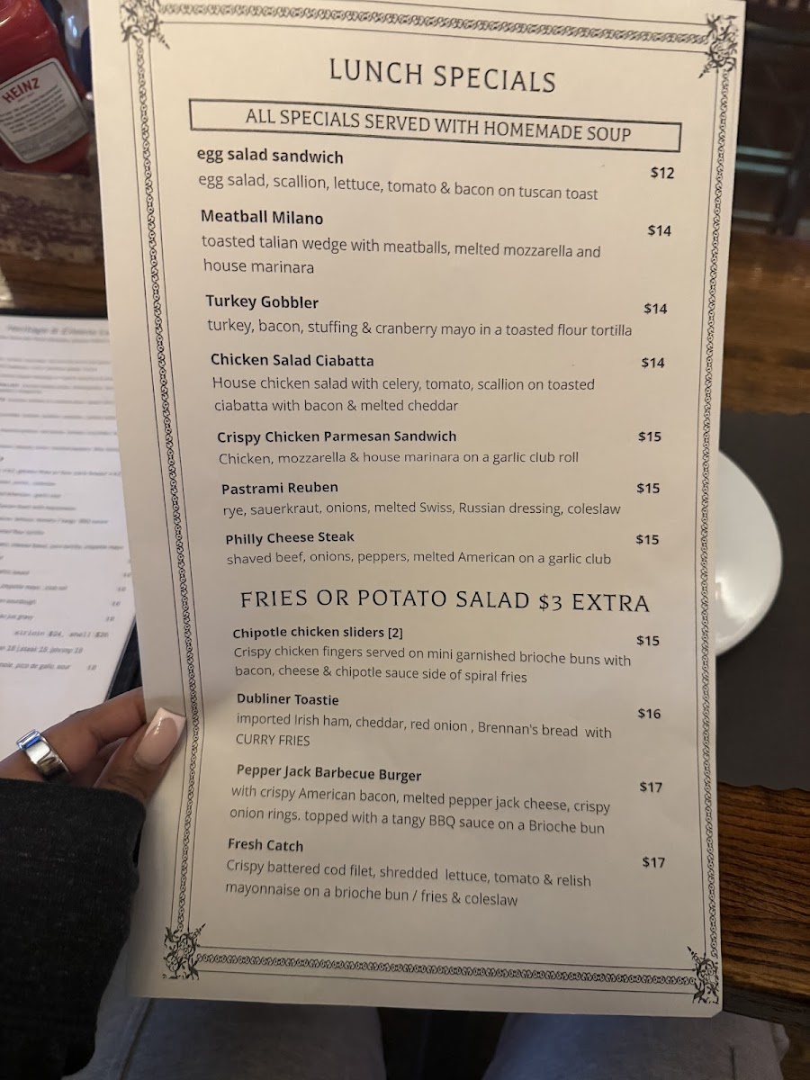 Heritage Bar & Restaurant Menu - Image 1