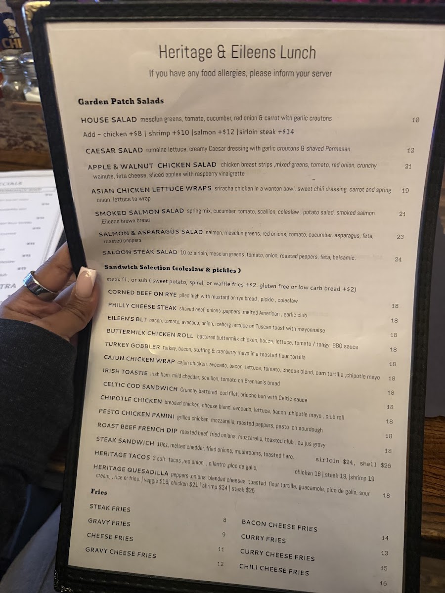 Heritage Bar & Restaurant Menu - Image 2