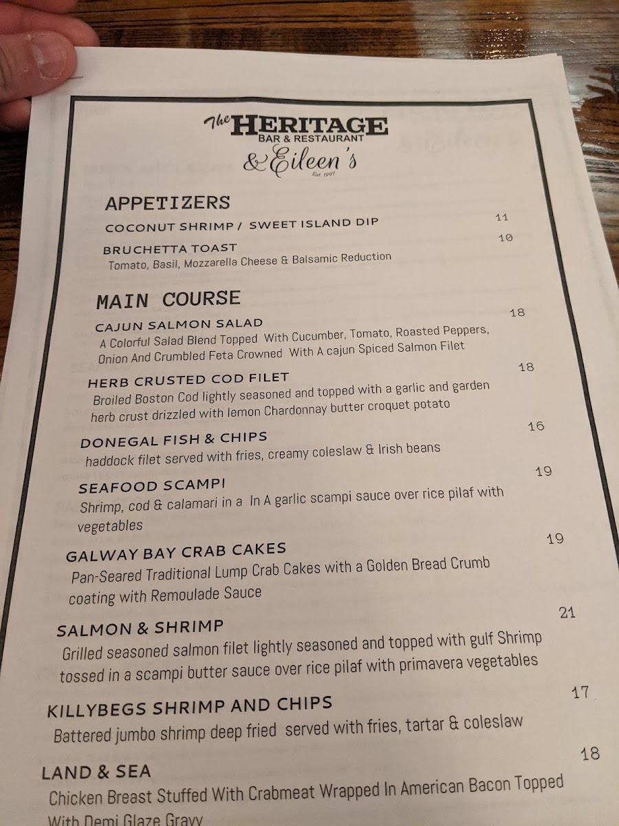 Heritage Bar & Restaurant Menu - Image 6